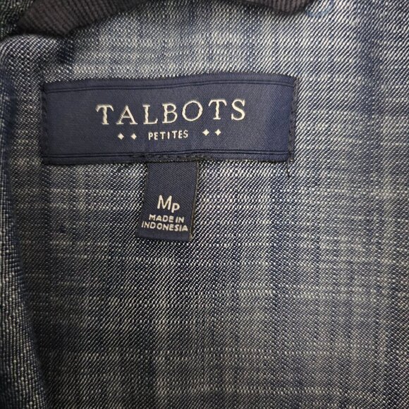 🔥Talbots Chambray Button Down Denim Utility Vest New - Picture 2 of 7